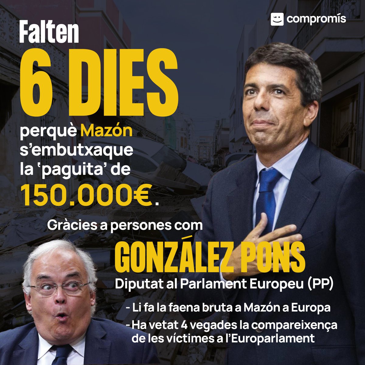 El 13 de juliol Mazón farà dos anys en el càrrec.

Per fi, podrà cobrar la seua 'paguita' gràcies a persones com Esteban González Pons...