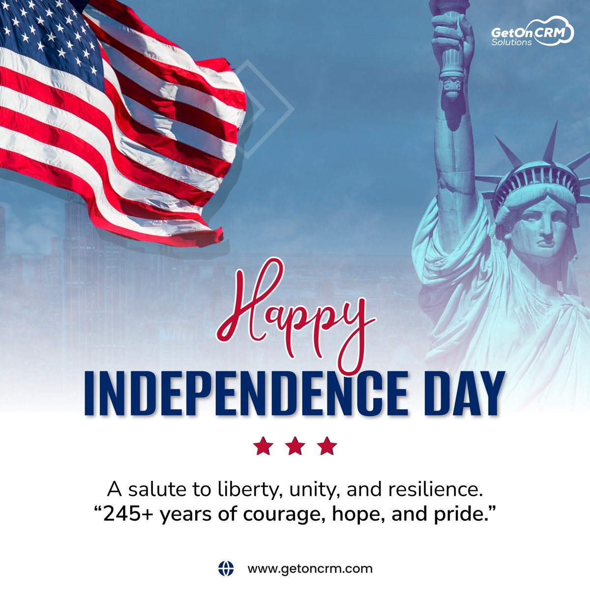 🇺🇸 GetOnCRM honors 245+ years of American independence, unity, and resilience.   

This 4th of July, we celebrate the spirit that drives innovation, freedom, and opportunity.   

#IndependenceDay #4thOfJuly #USA #BusinessWithPurpose #GetOnCRM #AmericanValues
