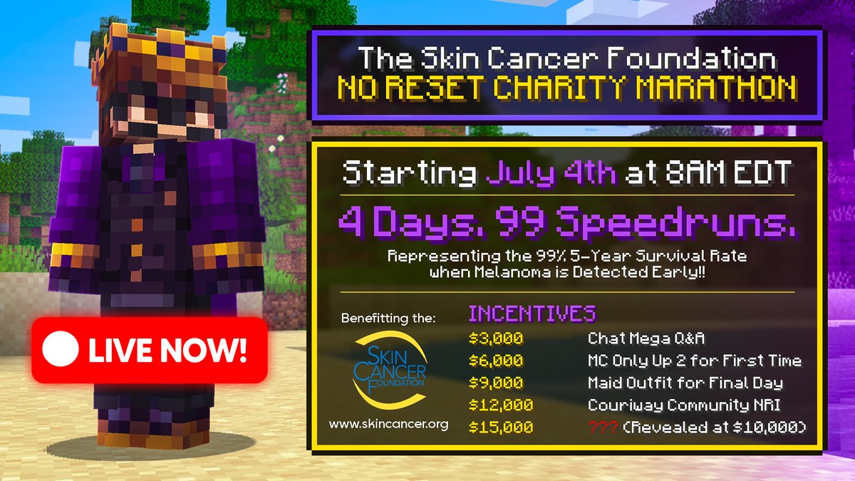 Anthony/Couriway (@realcouri) on Twitter photo OFFICIALLY LIVE NOW FOR OUR 4 DAY CHARITY MARATHON BENEFITTING <a href="/SkinCancerOrg/">The Skin Cancer Foundation π</a>
DAY 1 BEGINS NOW, 25 RUNS, LETS GOOOOOO OFFICIALLY LIVE NOW FOR OUR 4 DAY CHARITY MARATHON BENEFITTING <a href="/SkinCancerOrg/">The Skin Cancer Foundation π</a>
DAY 1 BEGINS NOW, 25 RUNS, LETS GOOOOOO