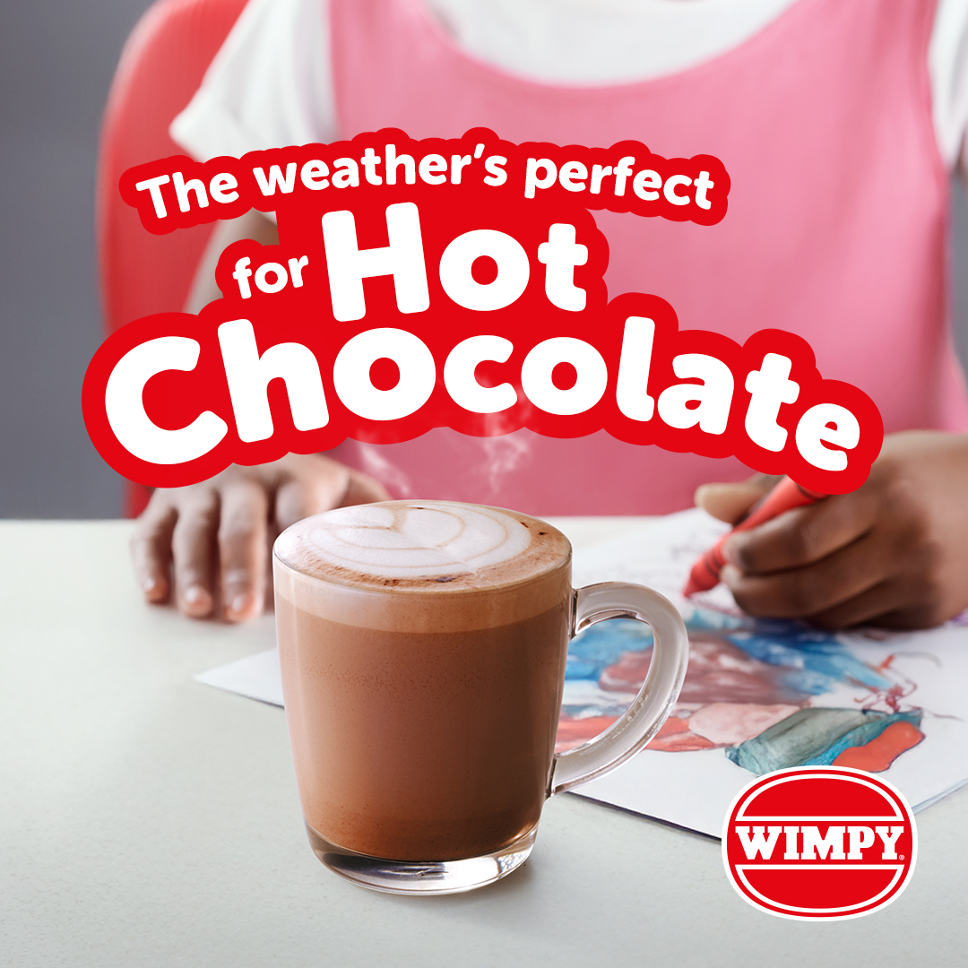 Whether they’re in boots, blankets or beanies, Hot Chocolate suits them all 🧣🧒🏽. When the cold front is doing the most, bring the kids over for their favourite drink 🍫. #Wimpy