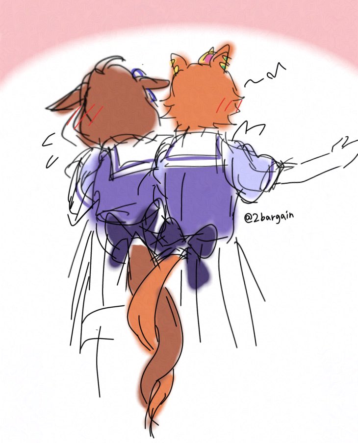 描いたまま載せてなかったドトオペ尻尾ハグ