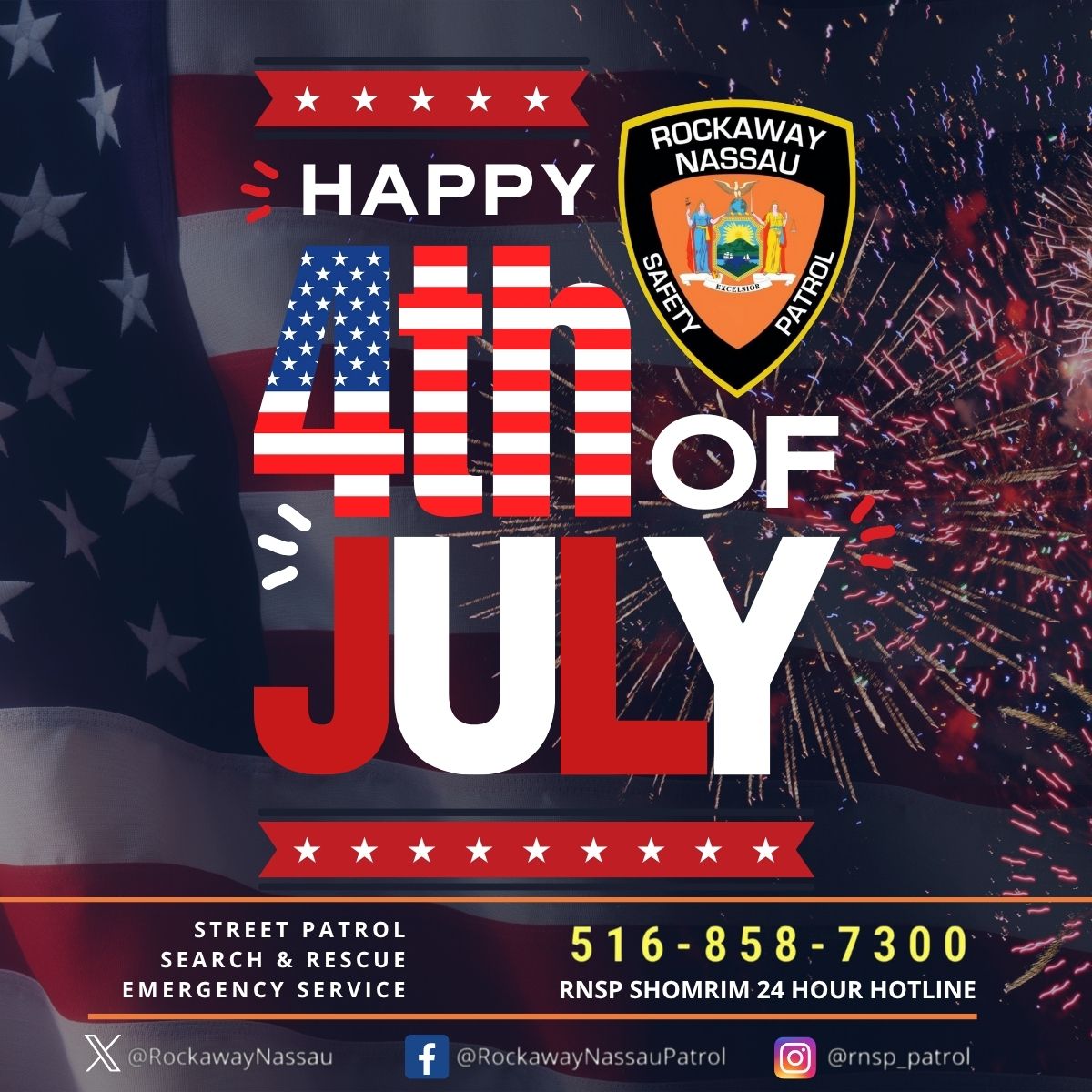RNSP (@rockawaynassau) on Twitter photo ๐ As we celebrate the birth of our nation this #IndependenceDay, RNSP Shomrim reflects on our nation's history and those who have given thier lives to preserve the #USA & the freedoms it offers. Please celebrate safely & responsibly.๐
๐บ๐ธ #HappyBirthday America.๐บ๐ธ
๐บ๐ธHappy 4th of ๐ As we celebrate the birth of our nation this #IndependenceDay, RNSP Shomrim reflects on our nation's history and those who have given thier lives to preserve the #USA & the freedoms it offers. Please celebrate safely & responsibly.๐
๐บ๐ธ #HappyBirthday America.๐บ๐ธ
๐บ๐ธHappy 4th of