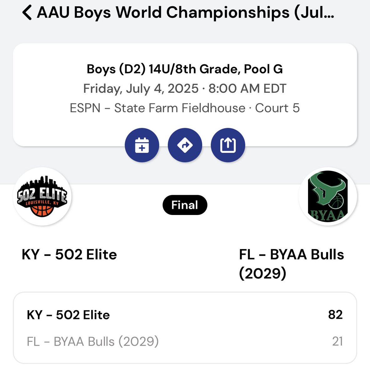 14u starting the day early with a win