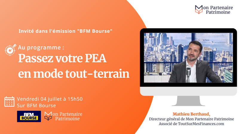 [RDV] 📺 Passez votre PEA en mode tout-terrain

Notre directeur général et associé de <a href="/Toutsur/">ToutSurMesFinances</a>, Mathieu Berthaud sera dans "BFM Bourse" sur <a href="/bfmbusiness/">BFM Business</a> aujourd'hui à 15h50

L'émission en direct ici 👉 pulse.ly/xal6hxbutk

#gestionpatrimoine #investissement #placement