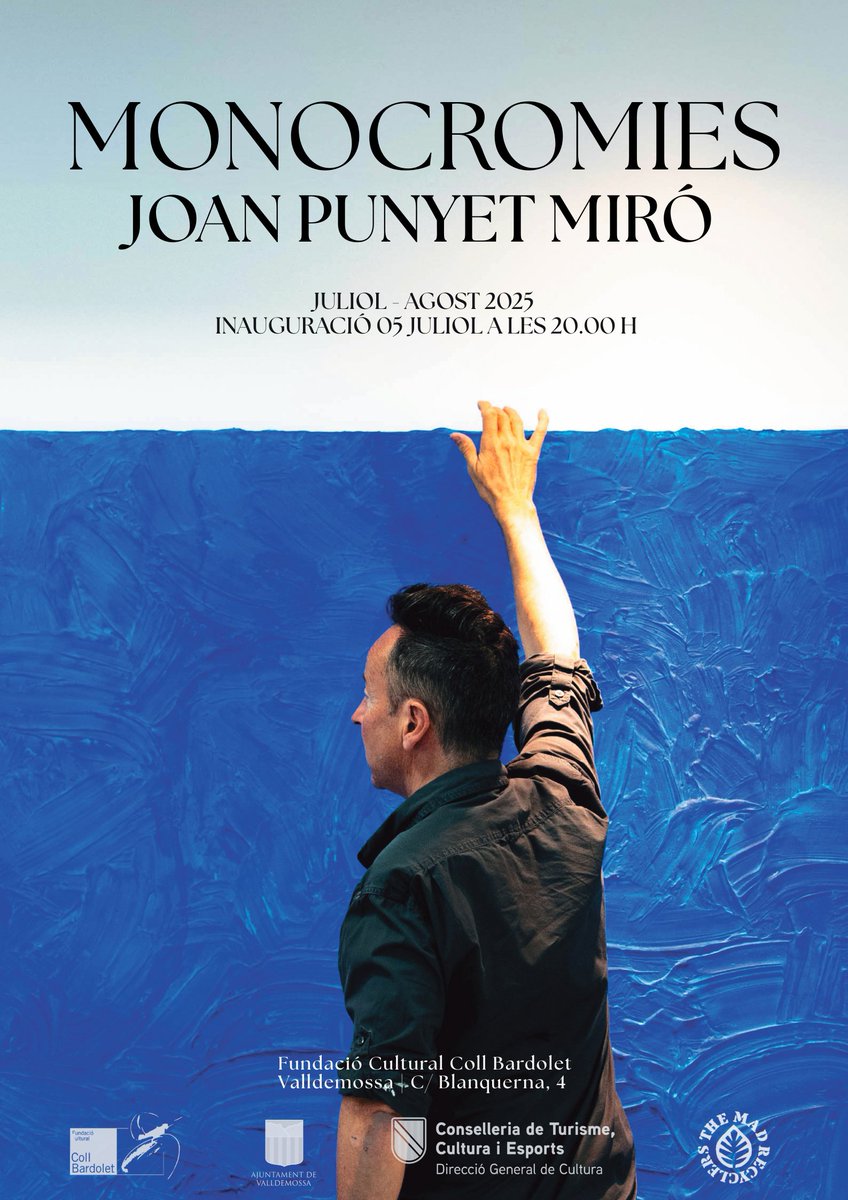 Les obres monocromes de gran format de Joan Punyet Miró aquest estiu arriben a la Fundació! Tenim el plaer de convidar-vos a la inauguració de Monocromies, que tindrà lloc aquest dissabte 5 de juliol a les 20.00h.

Vos hi esperam!
