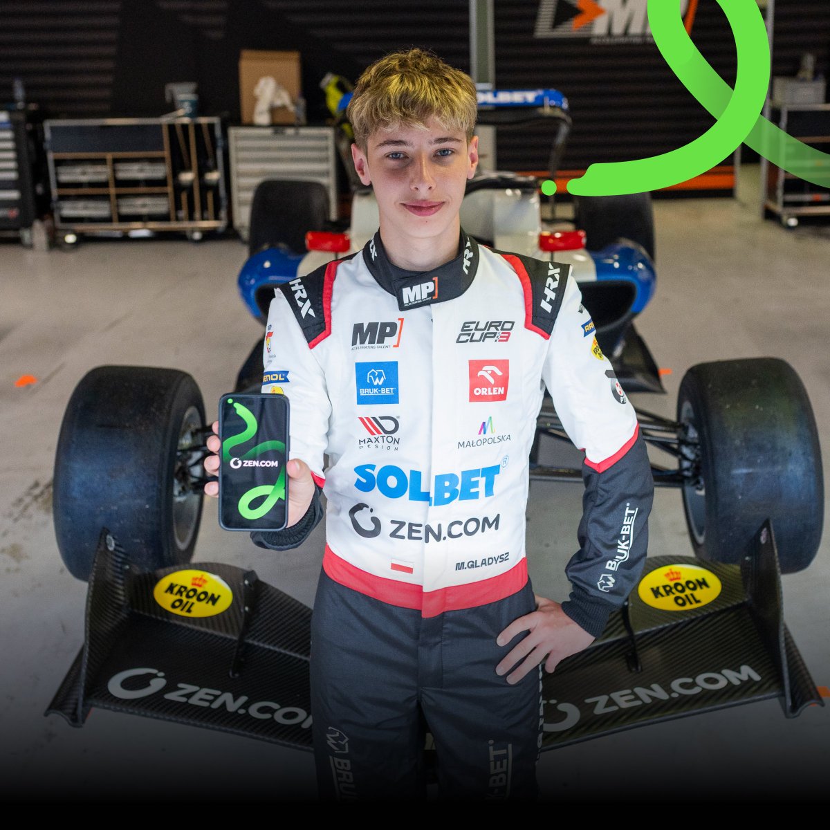 ZEN.COM is now the official sponsor of 17-year-old @maciejgladysz17, one of the world’s most promising young drivers on the road to #F1. He races in Eurocup 3 &amp; SWC with MP Motorsport, the team where F1 World Champion Max Verstappen began.