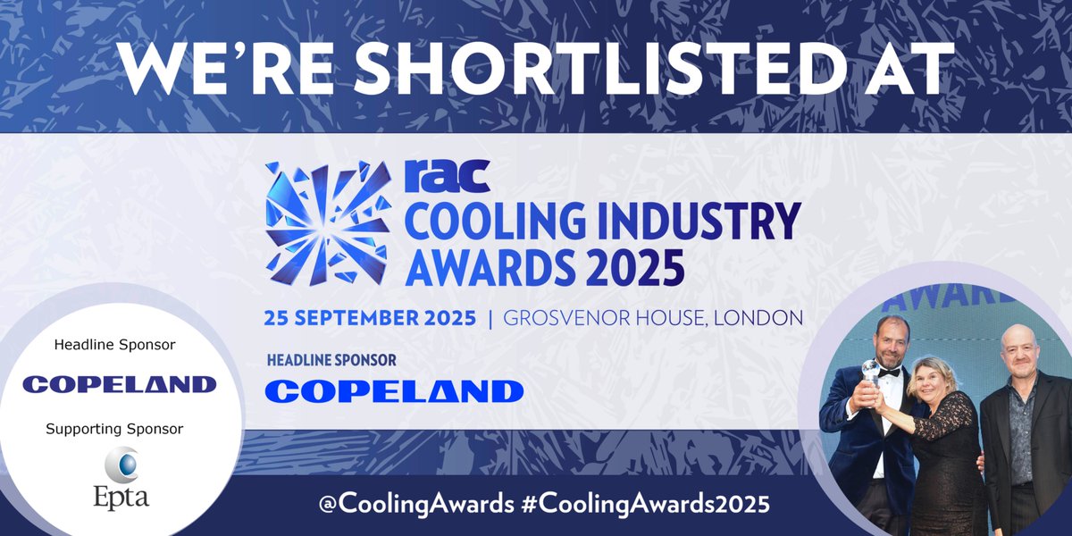 G_T_SLtd's tweet image. We're proud to be shortlisted for Small Company Achievement of the Year at this yearβs RAC Cooling Industry Awards! A huge thanks to our amazing team at GTS and our colleagues at @DPLGroup for the hard work and dedication.
π’π΄π΅