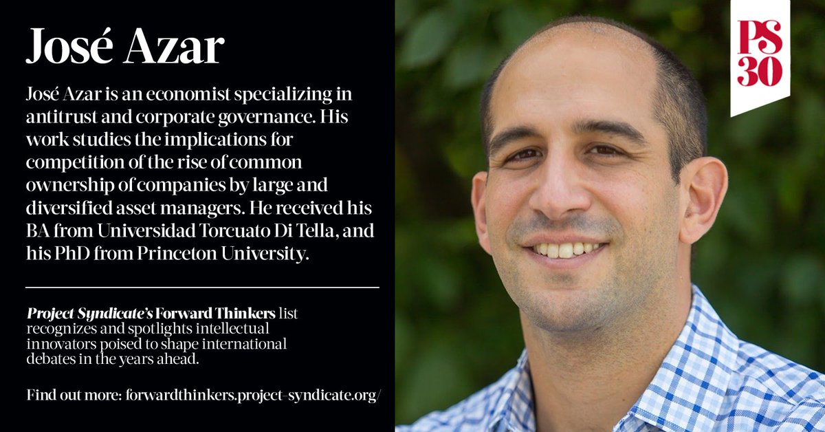 We are proud to spotlight @JoseAzar, Professor at <a href="/unav/">Universidad de Navarra</a>, as a featured member of our Forward Thinkers list.

As a Research Associate at <a href="/iesebschool/">IESE Business School</a>, Research Affiliate at <a href="/cepr_org/">CEPR</a>, and a member of Economics for Inclusive Prosperity, Azar’s work explores how common ownership