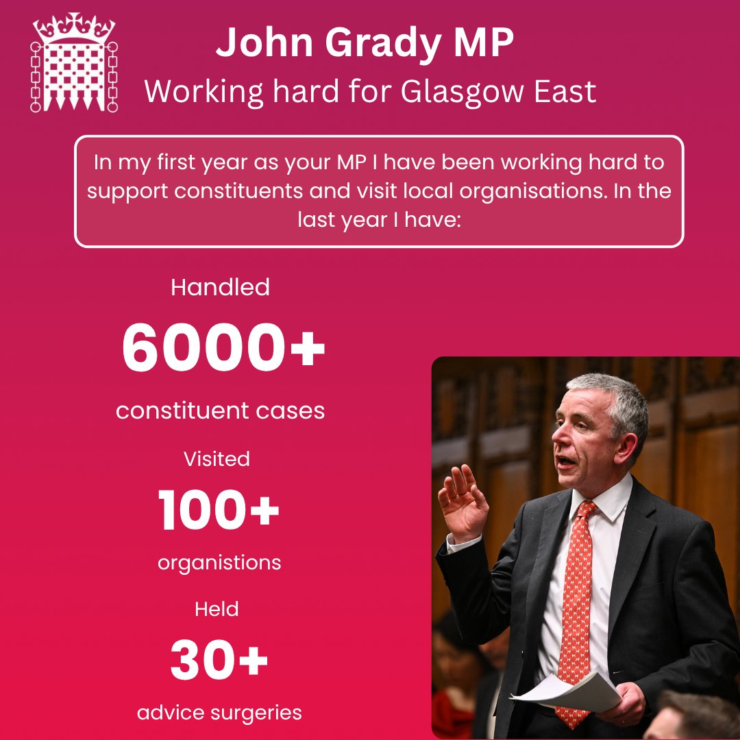 One year ago I was privileged to be elected to serve as the MP for Glasgow East.

Since then, I have been busy working hard to support people locally and stand up for you in Parliament.

Our Plan for Change is delivering for people across Glasgow - with lots more to achieve!