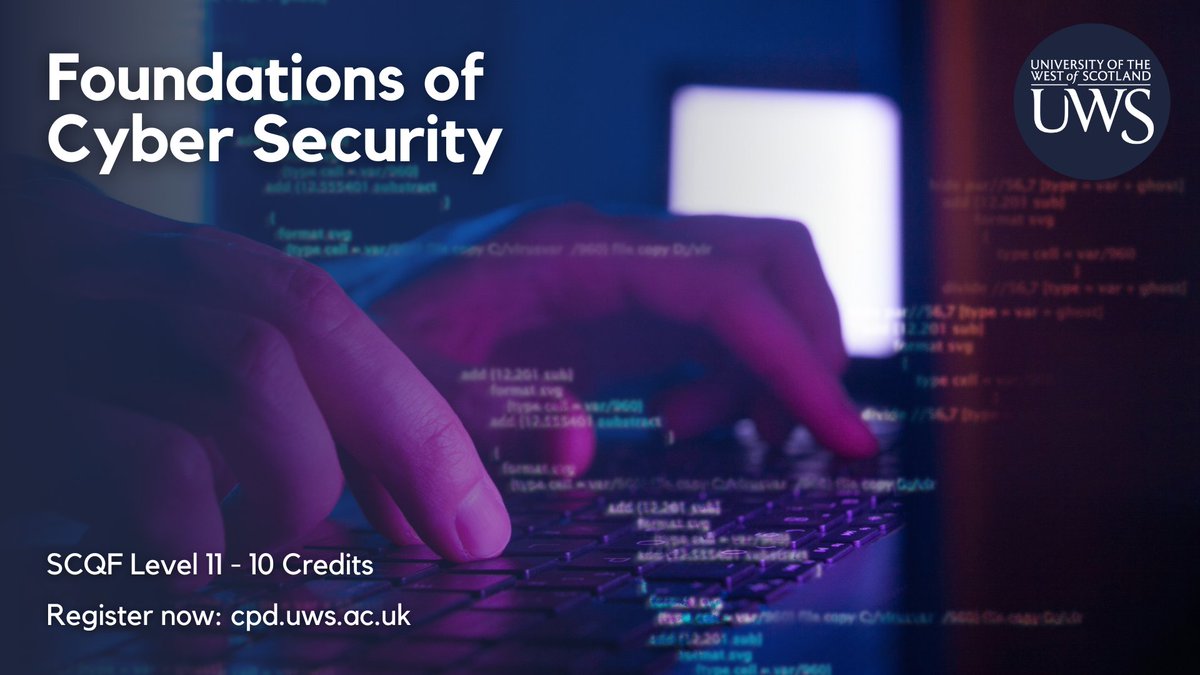 Lacking Cyber Skills within your organisation?

Our Foundations of Cyber Security short course gives learners an introduction to vital aspects of Cyber Security including risk processes and prevention measures.

Apply: bit.ly/3VpajiM

#CyberSecurity #CyberEducation #CPD