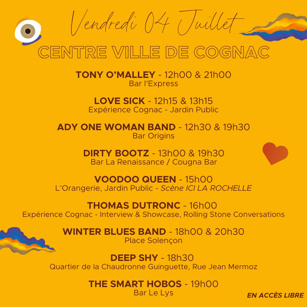 🔥 𝐉𝐨𝐮𝐫 𝟑 - 𝐋’𝐚𝐯𝐞𝐧𝐭𝐮𝐫𝐞 𝐜𝐨𝐧𝐭𝐢𝐧𝐮𝐞 au Cognac Blues Passions 2025 ! 🎶✨

Après 𝐝𝐞𝐮𝐱 𝐛𝐞𝐥𝐥𝐞𝐬 journées riches en émotions et en musique, place à cette 𝐭𝐫𝐨𝐢𝐬𝐢è𝐦𝐞 𝐣𝐨𝐮𝐫𝐧é𝐞 qui s’annonce tout aussi 𝐢𝐧𝐭𝐞𝐧𝐬𝐞 et pleine de découvertes.