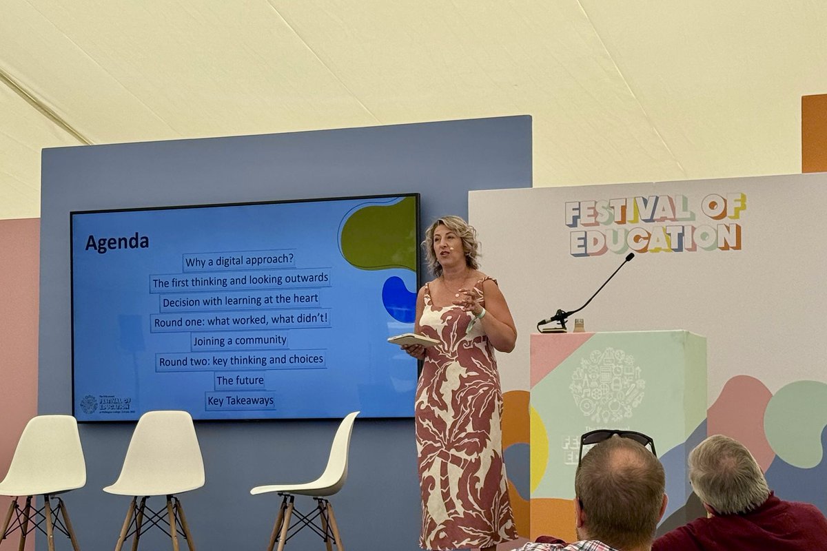OasisAcademies's tweet photo. Brilliant session from Emily Hobson, our National Lead for Primary Strategy &amp; Innovation, at @EducationFest yesterday, sharing Oasis’s digital strategy journey. From #EdTech to #PedTech: a pedagogy-first approach transforming teaching &amp; learning 👏👩‍💻 https://t.co/3HFWxehXbr