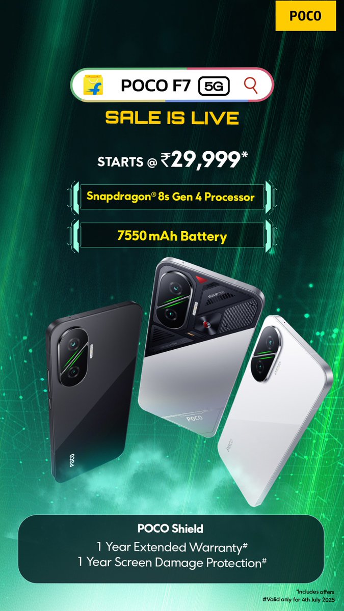 POCO F7 5G Sale is Live 🔥

#POCOF7 #flipkart