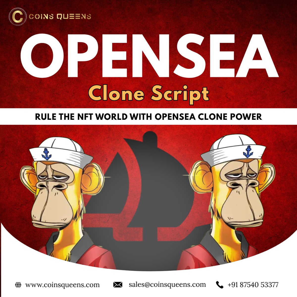 CoinsQueens's tweet image. NFT adoption is booming, and the market keeps expanding.
Launch your own platform with CoinsQueens’ Opensea Clone Script a ready-to-deploy, customizable NFT marketplace.
Lead the Web3 future and build real value for 2030 and beyond.
coinsqueens.com/opensea-clone-…
#openseaclonescript