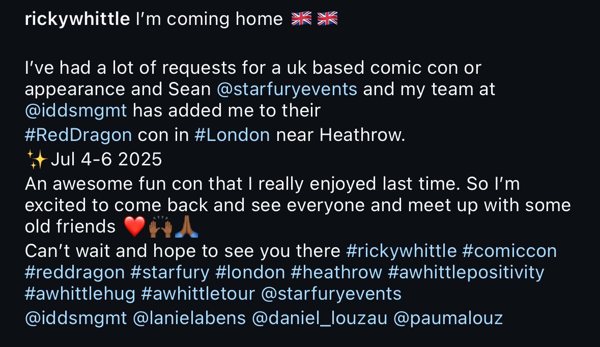 MrRickyWhittle's tweet photo. ✨@starfuryevents starting this evening in Heathrow . Come join all the fun Saturday and Sunday too https://t.co/Ov1f73GEfB #reddragon #Heathrow #england #comiccon #idds #starfury https://t.co/WqUDgAPdkd