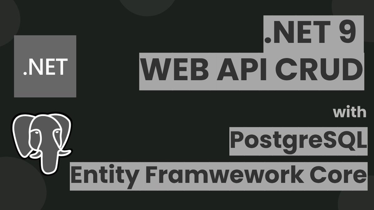 Learn to build REST APIs with #dotnet and #PostgreSQL 

youtu.be/M8sMm01lOmA

#dotnet #aspnetcore #dotnetdevelopment #programming #entityframeworkcore #coding #crud
