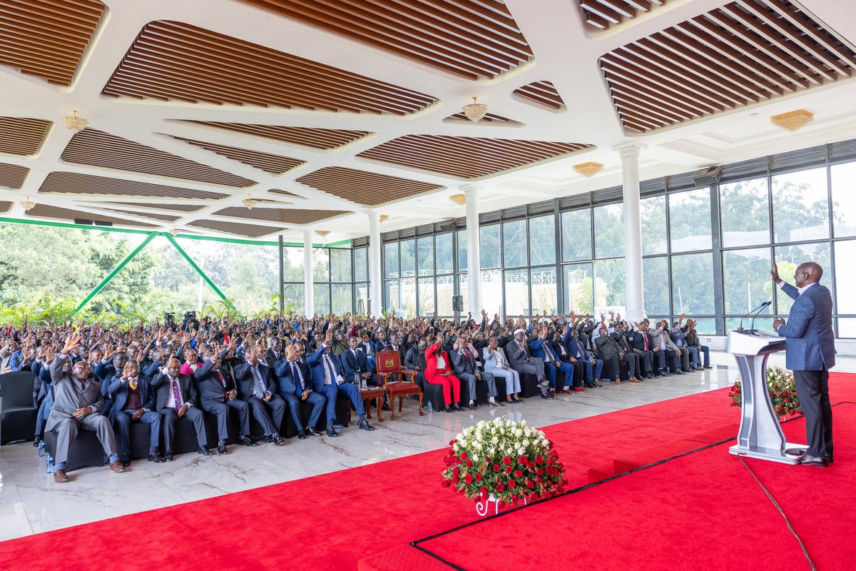 IN PICTURES: President William Ruto hosts Embu leaders led by Governor Cecily Mutitu Mbarire at State House, Nairobi.