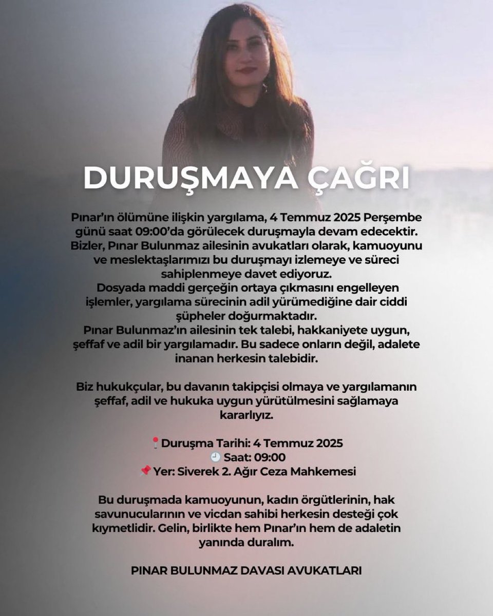 #PınarBulunmazAdaletBekliyor