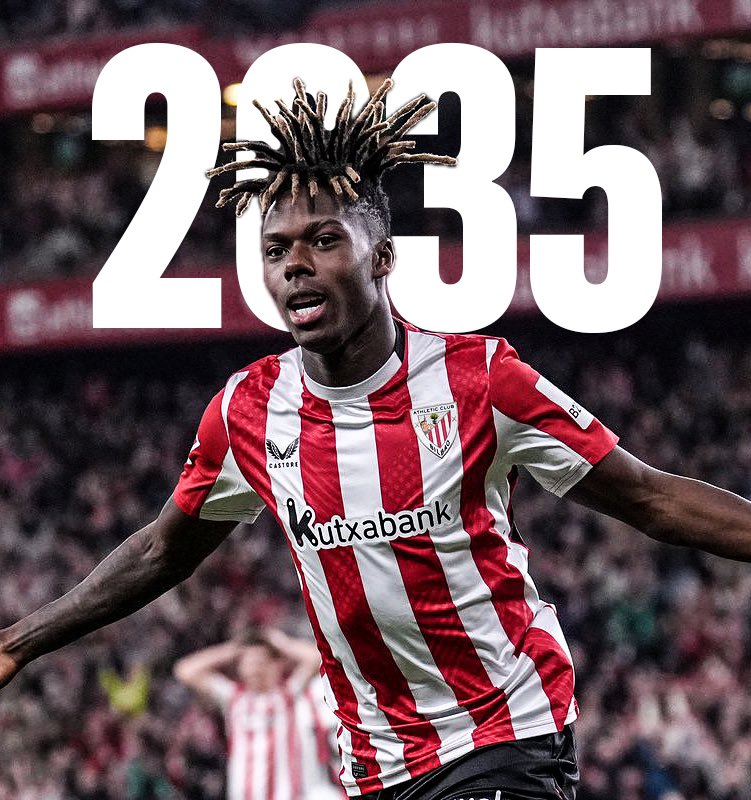 AreaRojiblanca's tweet photo. 💣💣💣 ¡NICO WILLIAMS 𝗥𝗘𝗡𝗨𝗘𝗩𝗔 CON EL ATHLETIC HASTA 𝟮𝟬𝟯𝟱!

❤️🤍❤️ https://t.co/s2hmHh81hV