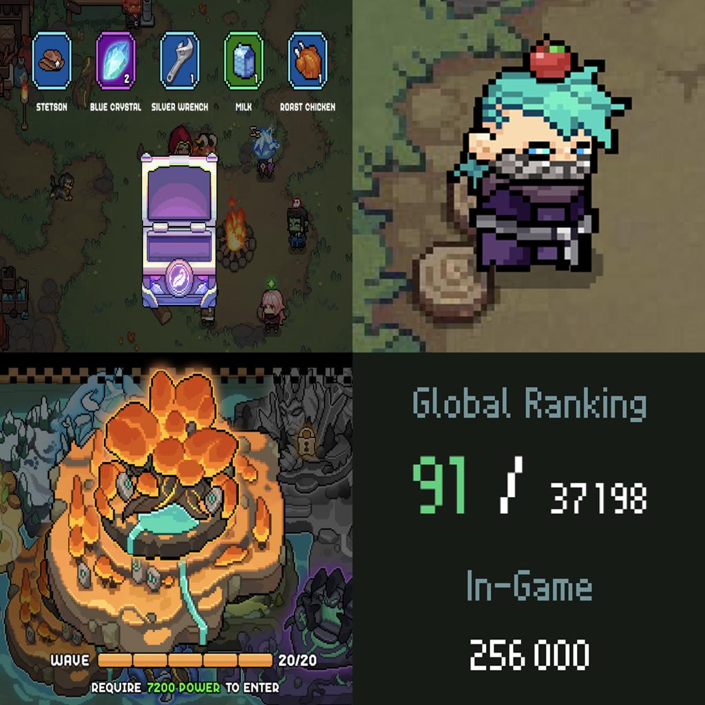Biverboat's tweet photo. One week later 🌲

This chest? Took me a full week of grinding on @TheBackwoodsSol  just to get… and RNG still hates me.

At least we’ve got a new recruit 🍎

Cleared stage 4 too 🔥 20/20 waves done.

It’s long. It’s hard. It’s pain.

But I made it to Top 100 out of 37,000+ players. 🏆

Leaf season continues on @solana .