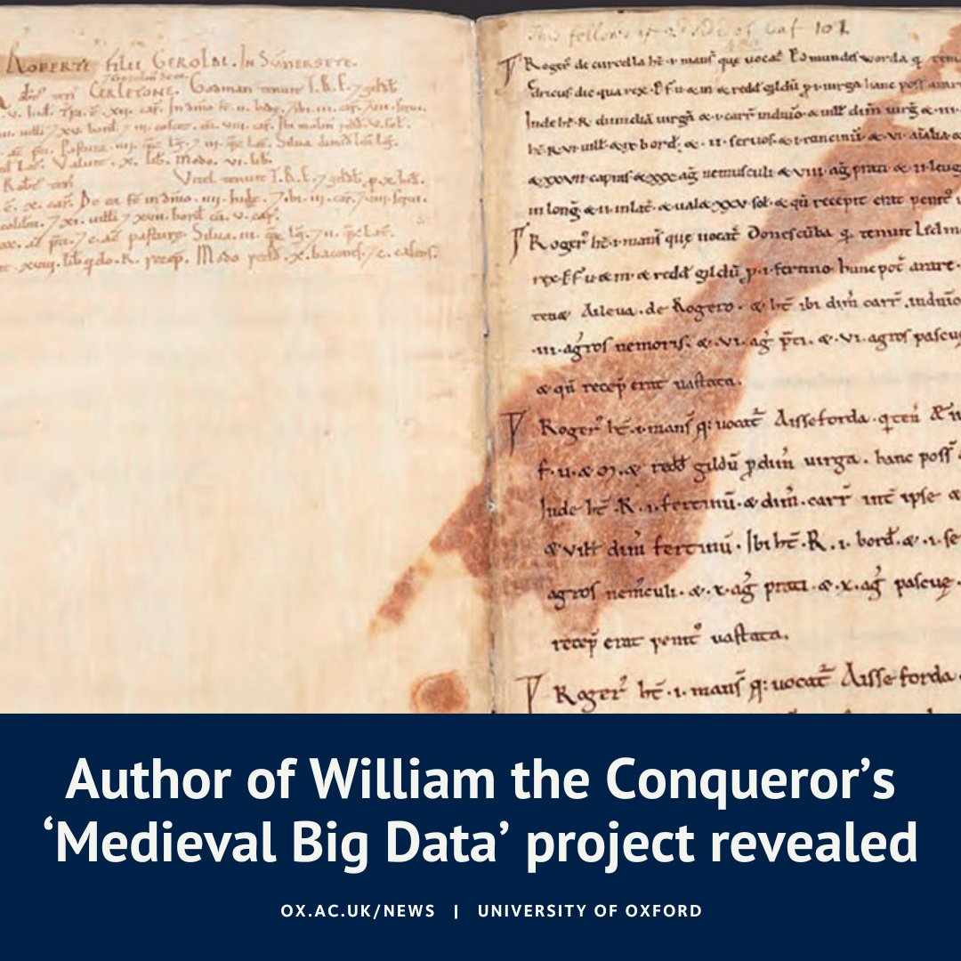 University of Oxford (@uniofoxford) on Twitter photo NEW: The Domesday Book wasn’t just about tax - it was 11th-century big data.
A landmark Oxford-led study reveals the manuscript as a bold, brilliant feat of medieval statecraft and admin innovation.
Find out more ⬇️ NEW: The Domesday Book wasn’t just about tax - it was 11th-century big data.
A landmark Oxford-led study reveals the manuscript as a bold, brilliant feat of medieval statecraft and admin innovation.
Find out more ⬇️