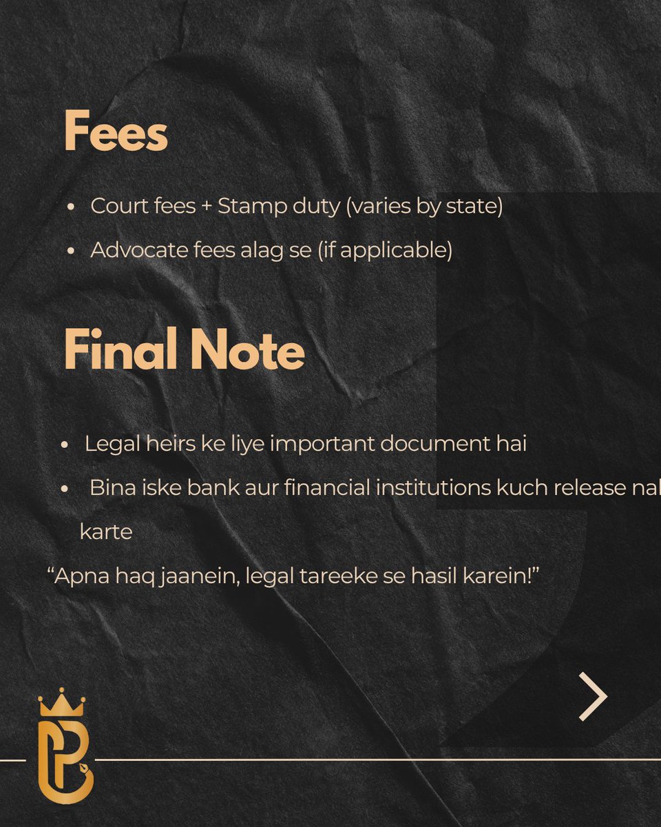 co_prabal's tweet image. 📜 “Succession Certificate Kaise Prapt Karein? Aapki Virasat, Aapka Haq!
👍 Like karein • 🔔 Subscribe karein • 📤 Share karein taaki har family apne virasat ka kanooni haq jaane!
#PropertyRights #IndianLaw #CourtProcedure #FamilyLaw #KnowYourRights #LegalAwareness