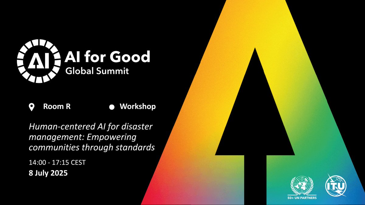 UNCCD's tweet image. How can AI help us better manage disasters and protect our communities? Join our event featuring Dr. Muralee Thummarukudy, of the @G20GLI_ to explore the answers.
Don't miss out: trello.com/b/Z9W21ZIA/ai-…
@AIforGood @ITUstandards @ITU #Ai #AIforGood #UNited4Land