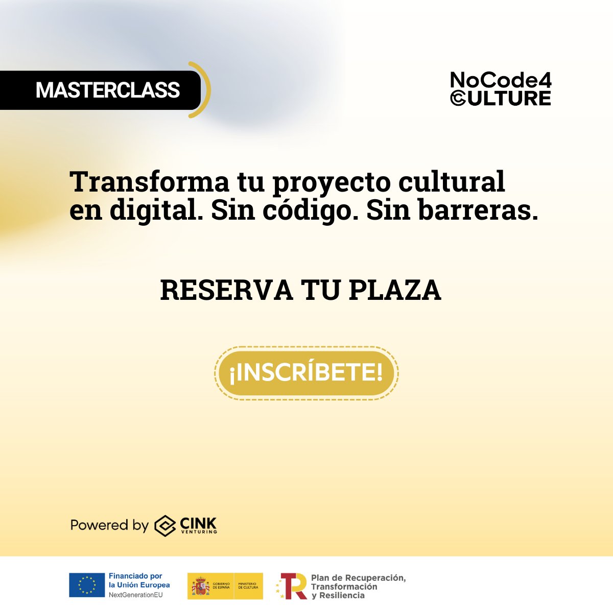 Plataforma/C (@plataformc) on Twitter photo Lanzamiento de NoCode4CULTURE de <a href="/cinkventuring/">Cink Venturing</a> , iniciativa que busca revolucionar la forma en que se crean, gestionan e impulsan proyectos culturales y creativos.
📆 16 de julio – 16h (Madrid).
Online con transmisión en vivo
👉 bit.ly/4emPrC1 Lanzamiento de NoCode4CULTURE de <a href="/cinkventuring/">Cink Venturing</a> , iniciativa que busca revolucionar la forma en que se crean, gestionan e impulsan proyectos culturales y creativos.
📆 16 de julio – 16h (Madrid).
Online con transmisión en vivo
👉 bit.ly/4emPrC1