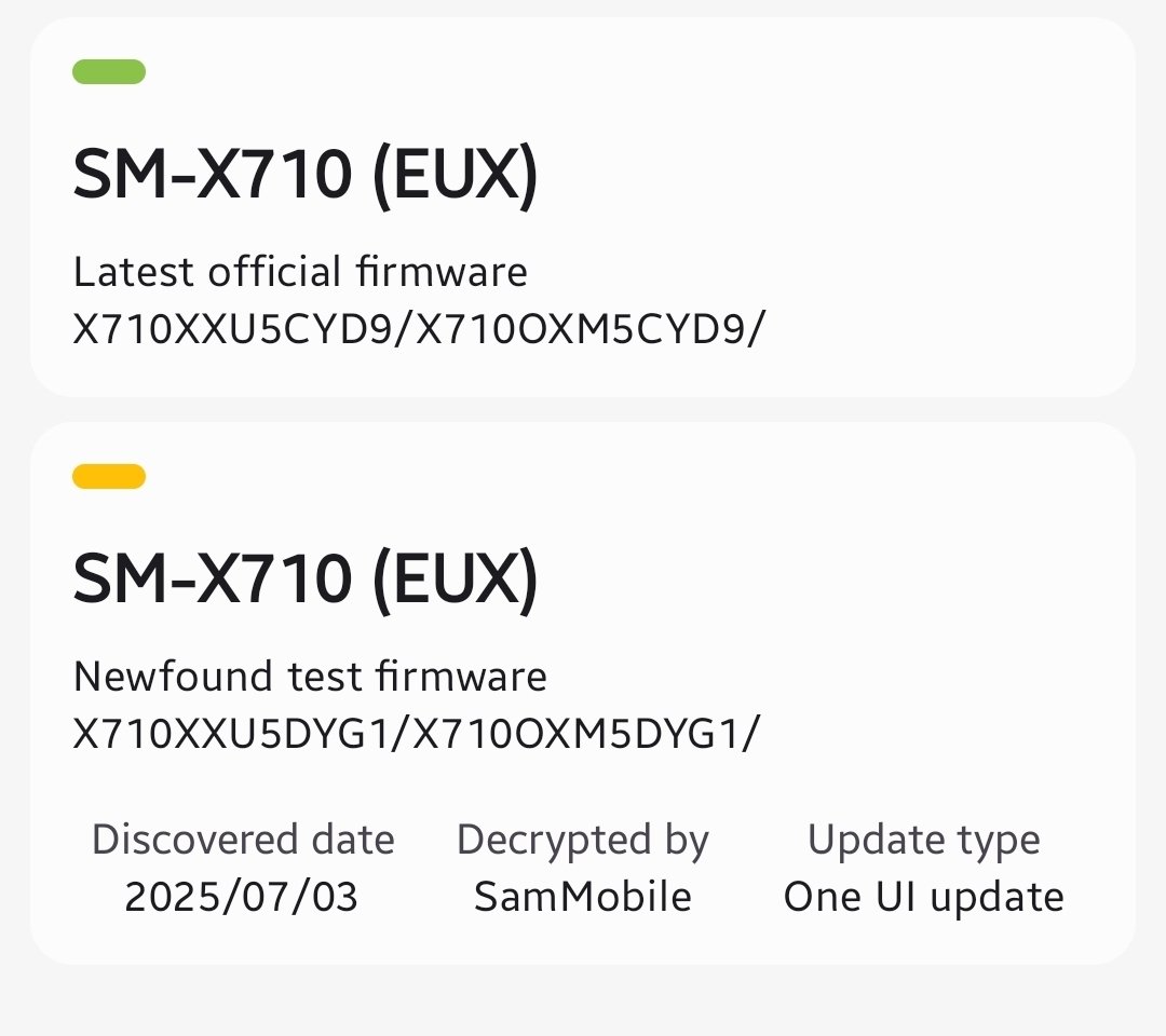 Koram_Akhilesh's tweet image. OneUI 8 July Build for Galaxy Tab S9 and Tab S9plus has been Spotted ❗️

Tab S9 Build info :
X710XXU5DYG1/X710OXM5DYG1/

Tab S9plus Build info :
X810XXU5DYG1/X810OXM5DYG1/
#OneUI8, #GalaxyTab, #Samsung

Credits @eitjuhh