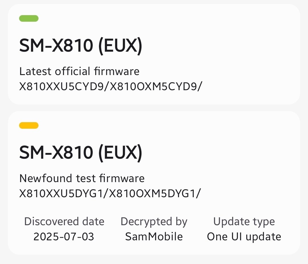 Koram_Akhilesh's tweet image. OneUI 8 July Build for Galaxy Tab S9 and Tab S9plus has been Spotted ❗️

Tab S9 Build info :
X710XXU5DYG1/X710OXM5DYG1/

Tab S9plus Build info :
X810XXU5DYG1/X810OXM5DYG1/
#OneUI8, #GalaxyTab, #Samsung

Credits @eitjuhh