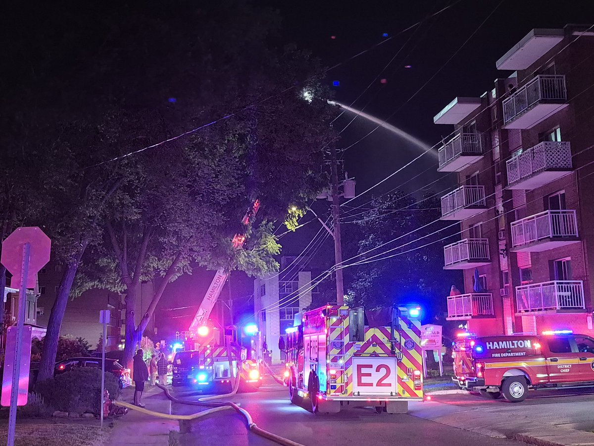 Box 43 is operating at a multiple alarm fire in downtown Hamilton