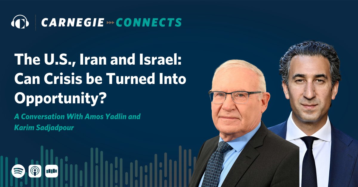 YadlinAmos's tweet image. Joined @AaronDMiller2 and @ksadjadpour on @CarnegieEndowโs Carnegie Connects to discuss a critical moment for the Middle East.
Listen to the full episode here:
carnegie-connects.simplecast.com/episodes/crisiโฆ