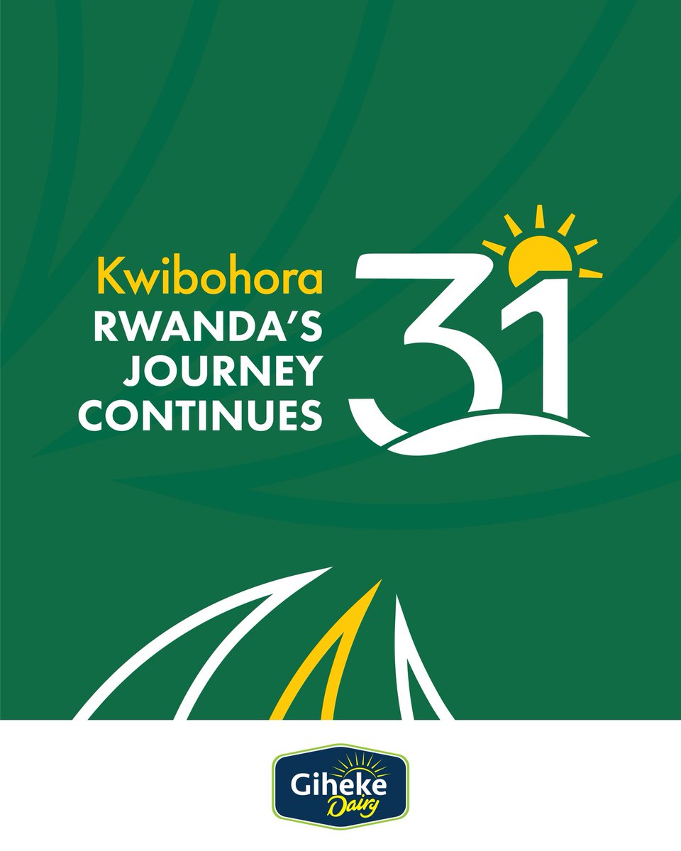 Today, we celebrate 31 years of liberation — a reminder of Rwanda’s strength, unity, and renewal.
At Giheke Dairy, we honor this journey and stand proudly with all Rwandans.

Happy Liberation Day! 
#Kwibohora31