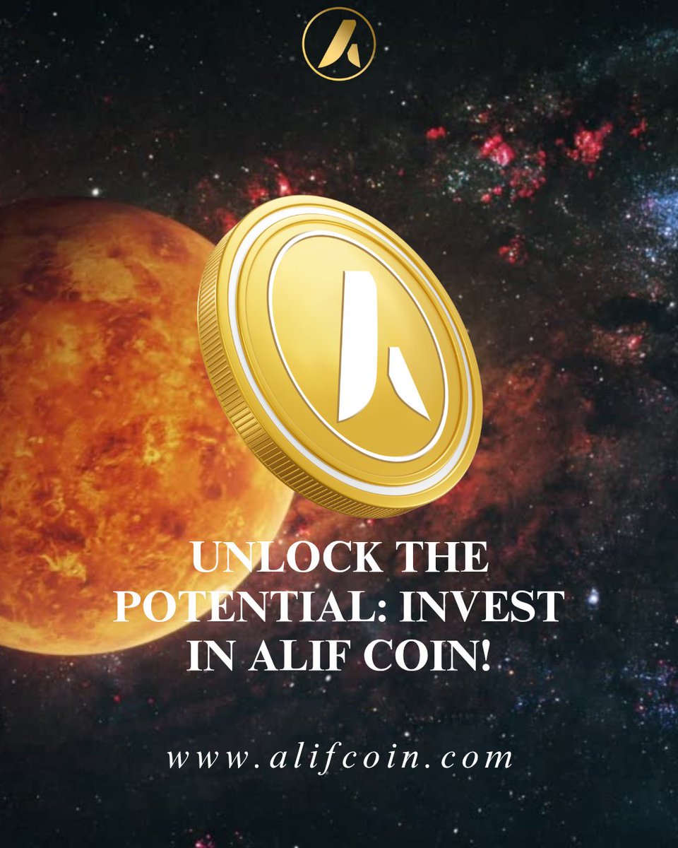 alif_coin's tweet image. Ready to explore new frontiers? It's time to unlock the immense potential! Invest in Alif Coin and embark on your journey towards financial growth. Visit alifcoin.com to get started! #AlifCoin #InvestNow #UnlockPotential #CryptoCurrency #FutureFinance #DigitalGold #