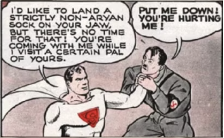 HHEPodcast's tweet photo. Did you know, before Captain America did it, Superman got his hands on that nasty chap Adolf Hitler?

https://t.co/wwikkGaSLs https://t.co/upnd3pqKwA