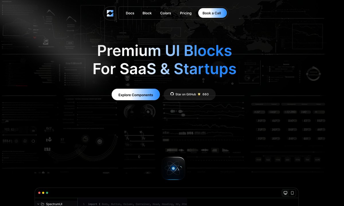 I don’t call myself a designer, but I’m trying.

Studying @MarcelFromMimic  work pushed me to build this dark hero for Spectrum UI.

Big type, clean layout, feels sharp.

Thoughts?