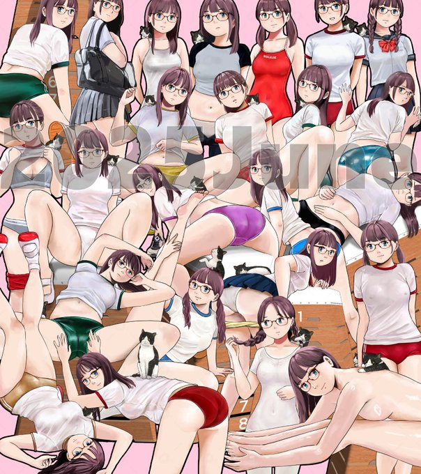 6月のイラストのまとめです
何日かお休みしたけど、ま～頑張ったでしょう😅
6月はブルマ多め、7月は水着(競泳スク水)多めの予定

よかったら見てってくださ～い 