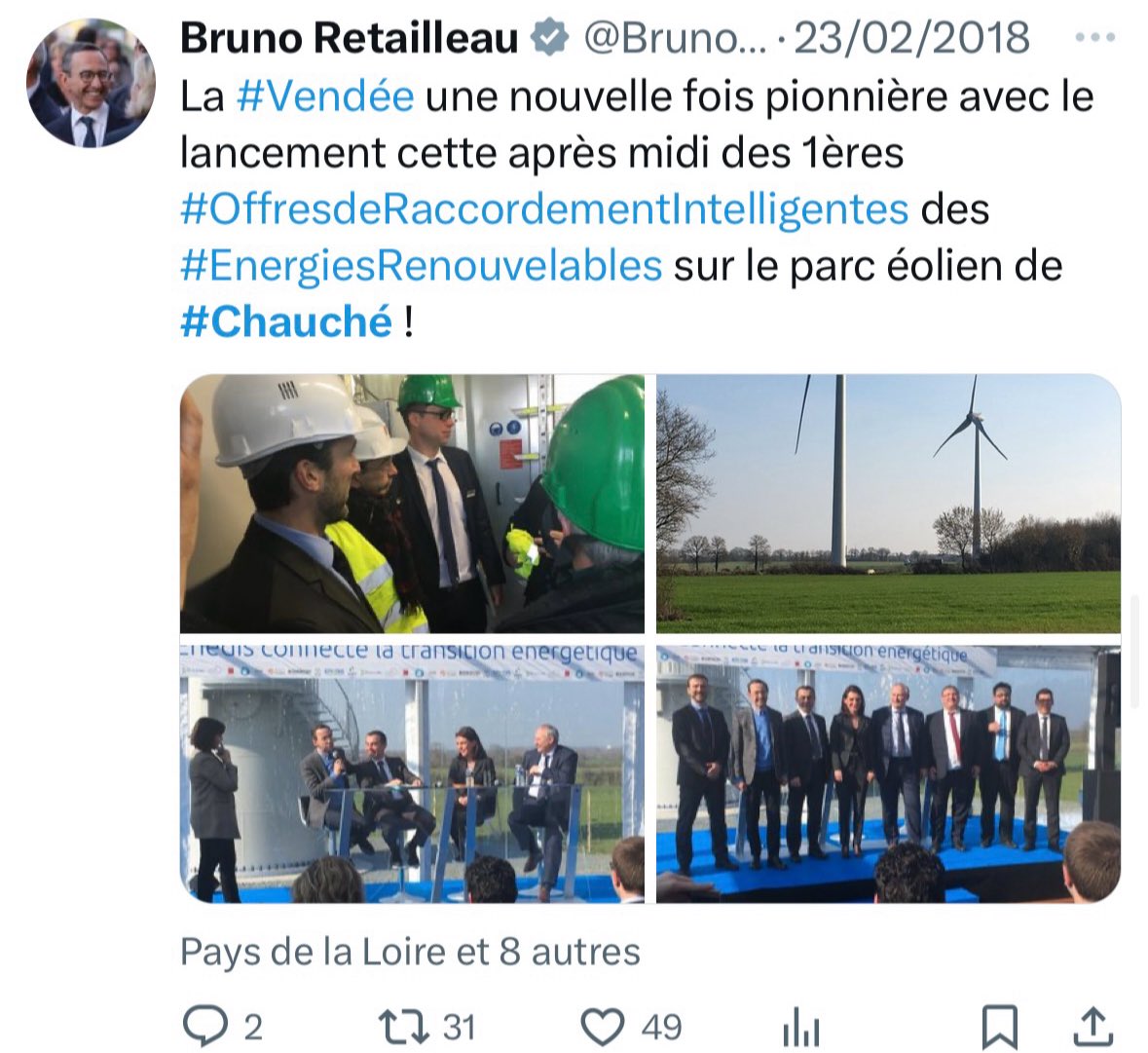 uneuchihaa's tweet photo. Bruno Retailleau en 2018 : vive les énergies renouvelables !
Bruno Retailleau en 2024 : le mix énergétique ? un danger !
Bruno, je crois que c’est toi l’éolienne elle-même… 🌬️🌀” https://t.co/NoeTjTNxAo