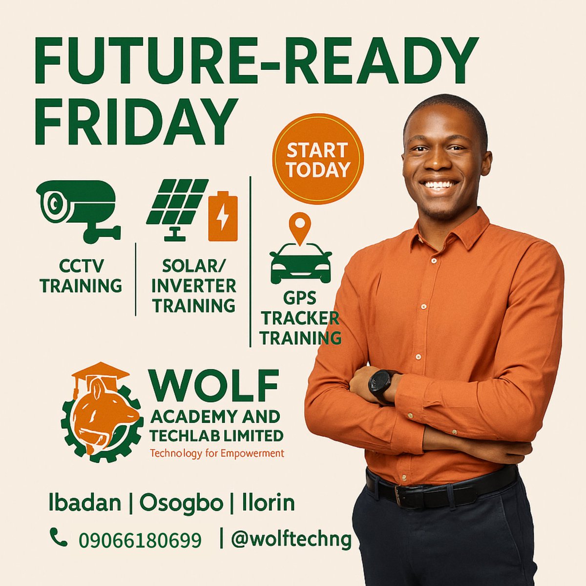 Wolftechng's tweet image. Your future begins with the skills you build today.
This Friday, take the step to secure better opportunities — learn a high-income skill with us!
📍 Ibadan | Osogbo | Ilorin
📞 09066180699
📩 @wolftechng
#FutureReadyFriday #TechSkills #WolfAcademy #Nigeria