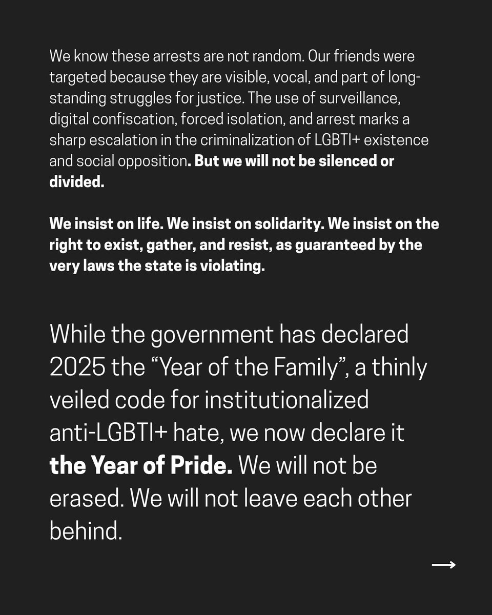 If you’re able to march in your city safely and freely, you have an obligation to those who cannot. 

Be our voice, amplify our statement.

Remember, pride is a protest, and always will be.

#yaşamdaısrar