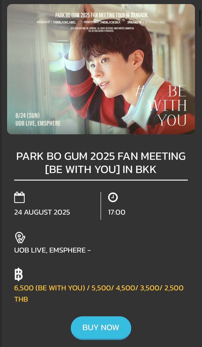 Musicmiw's tweet photo. ปล่อยบัตรราคา 5,500 โซน O แถว 019 พอดีว่าได้โซนใหม่ จ่ายเงินแล้ว เหลือใส่ชื่อค่า

ปล่อย 5,000 

#PARKBOGUM2025_FANMEETING_BEWITHYOU_BKK #ParkBoGum https://t.co/BwqiJGdrsI