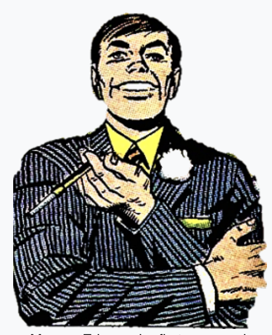 HHEPodcast's tweet photo. Say hello to Morgan Edge, media magnate, boss of Clark Kent and ordinariy man who definitely isn't harbouring a sinister secret. 

Just don't look in that secret file in his desk. 

I SAID DON'T LOOK AT IT! https://t.co/rMifTp3Q3j