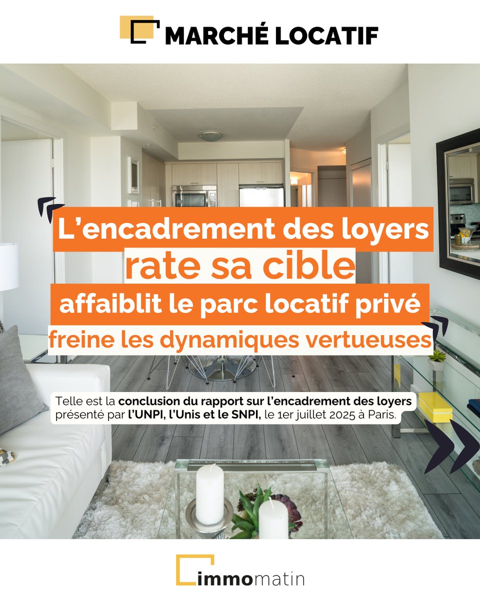 IMMOMATIN's tweet image. 📌 Encadrement des loyers : @UNPI_FR, l'UNIS et le SNPI pointent les « effets pervers » du dispositif expérimental créé par la #loiAlur de 2014 dans un rapport et évoquent 5 propositions de solutions « plus équilibrées ».
À LIRE ➡️ buff.ly/Eh0EpSC
#location #immobilier