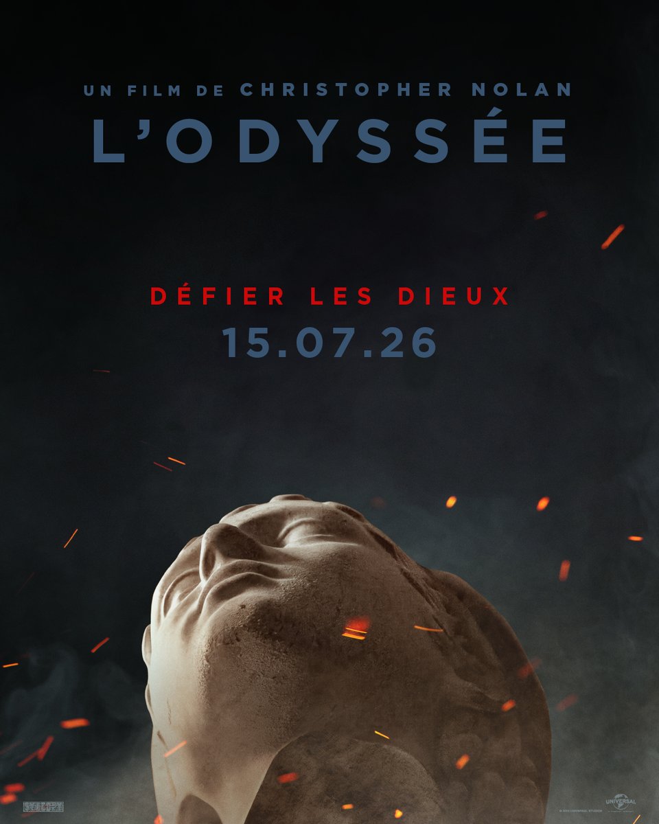 Un film de Christopher Nolan. Filmé entièrement avec des caméras IMAX. Au cinéma le 15.07.26
#LOdysséeLeFilm