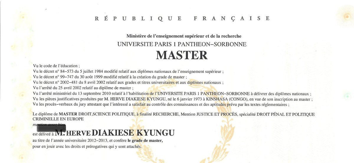 Opération Publiez votre Master obtenu à l’Etranger. <a href="/HDIAKIESE/">HERVE DIAKIESE</a> , <a href="/SamuelMbemba4/">Maître Samuel MBEMBA KABUYA TANDA</a> , <a href="/jeanjmamba/">G</a> . Ça serait que transparence et fin du débat.