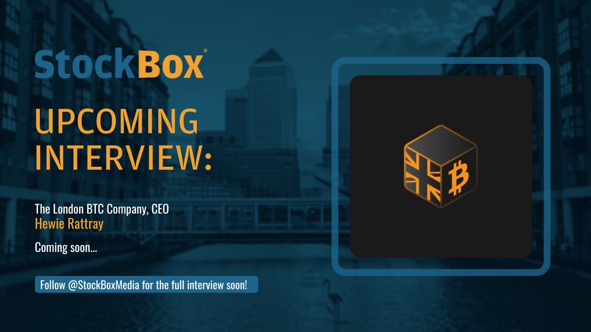 StockBox🎙️📈📽️ (@stockboxmedia) on Twitter photo 🔔Upcoming Interview🔔
<a href="/StockBoxMedia/">StockBox🎙️📈📽️</a> are speaking to <a href="/hewiebtc/">hewie</a> CEO <a href="/ldnbtc/">The London Bitcoin Company</a> (previously Vinanz) following the result of the WRAP retail offer and the successful name change to The London Bitcoin Company.
Check out their website: ldnbtc.com
Stay tuned- full 🔔Upcoming Interview🔔
<a href="/StockBoxMedia/">StockBox🎙️📈📽️</a> are speaking to <a href="/hewiebtc/">hewie</a> CEO <a href="/ldnbtc/">The London Bitcoin Company</a> (previously Vinanz) following the result of the WRAP retail offer and the successful name change to The London Bitcoin Company.
Check out their website: ldnbtc.com
Stay tuned- full