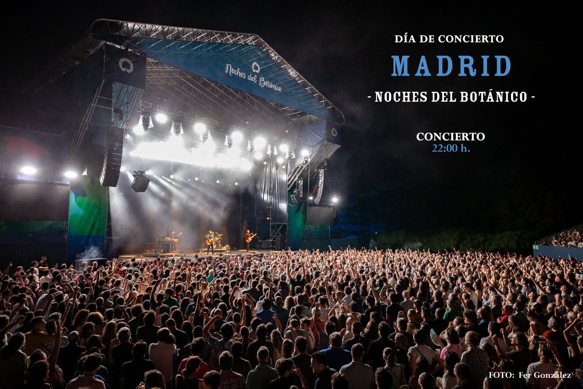 ¡Madrid! Nos vemos en unas horas en las <a href="/nochesbotanico/">Noches del Botánico</a>, justo después de nuestro querido <a href="/angelstanich/">Ángel Stanich</a> 

¡Os esperamos!