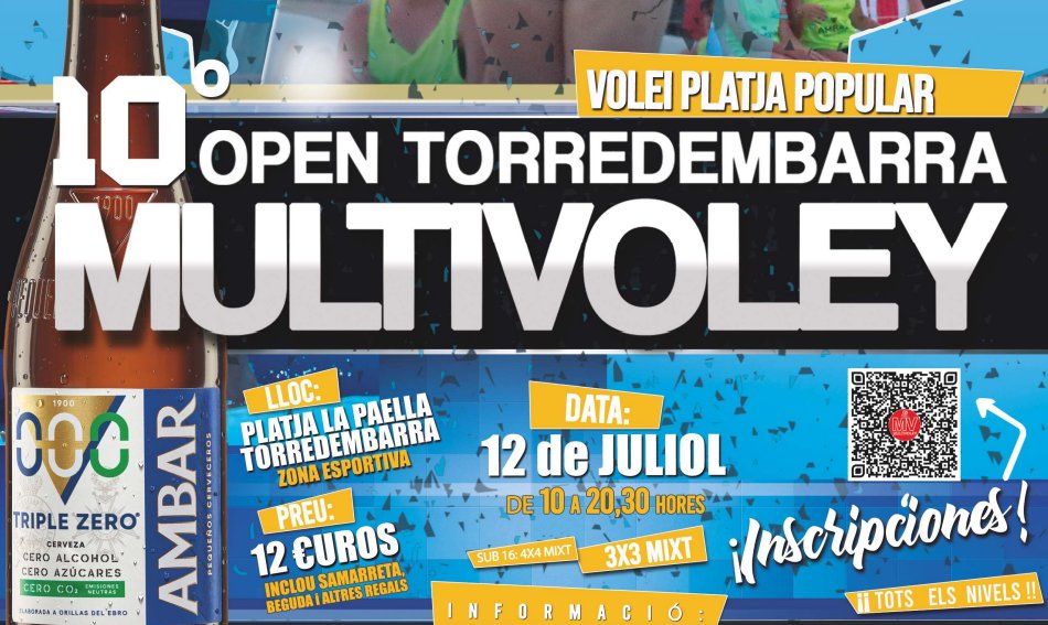 X OPEN MULTIVOLEY TORREDEMBARRA

📅 12 de Julio
🏖️ Zona Deportiva Playa de la Paella / Torredembarra🕗 De 10 a 20,30 horas
💸 12€
👕 Incluida Camiseta y Agua
Categorías: 
3⃣✖️3⃣ Mixto Absoluto
4⃣✖️4⃣ Mixto Sub-16

🗒️ Inscripciones:
docs.google.com/forms/d/e/1FAI…

#Multivoley2025