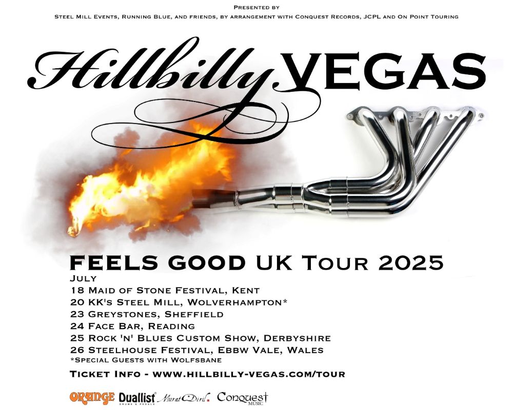 Oklahoma’s finest, Hillbilly Vegas head to the UK In July for their ‘Feels Good’ tour.

The brand new single, ‘Feels Good’, taken from their forthcoming album, is released today and this breezy summer rocker is the perfect fit for festival season.

Details, dates, tickets, single