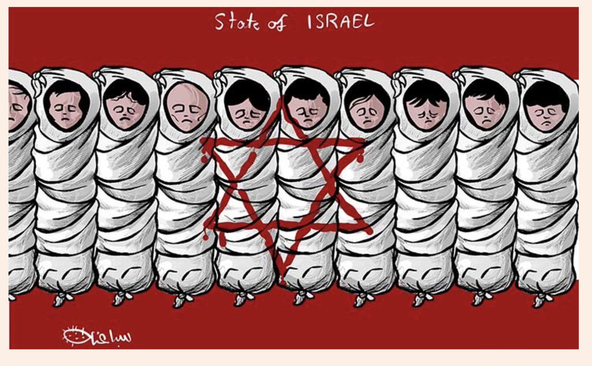 Los "logros" del estado de Israel: bebés asesinados. La caricatura de Al Quds al Arabi